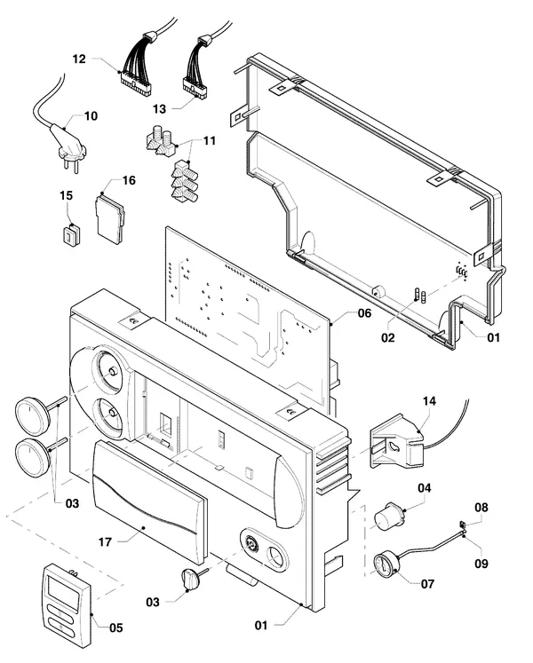 Exploded view Vaillant thermoCOMPACT VCW 255 4-7 Turbo: Elektra