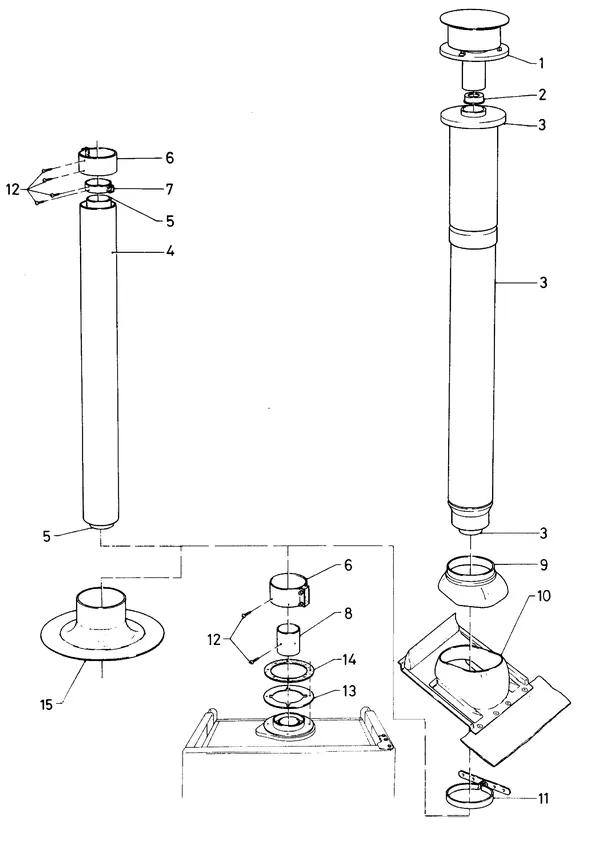 Exploded view Vaillant Cv-ketel Turbo VC 182 E: Vertikale dakdoorvoera