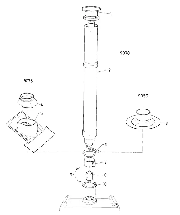 Exploded view Vaillant Cv-ketel Turbo VC 182 E: Vertikale dakdoorvoerc