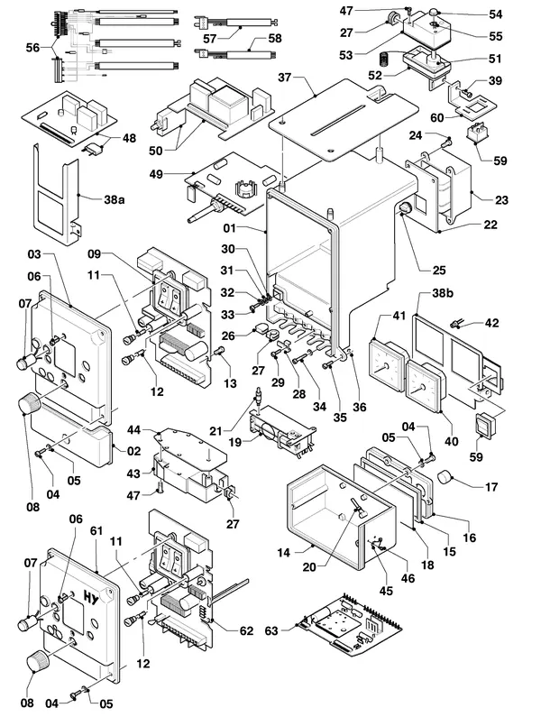 Exploded view Vaillant Cv-ketel Turbo VC 185 E: Schakelkast