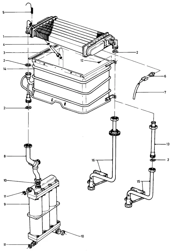Vue éclatée Vaillant Chaudière Sine VC 221 E : Échangeur thermique