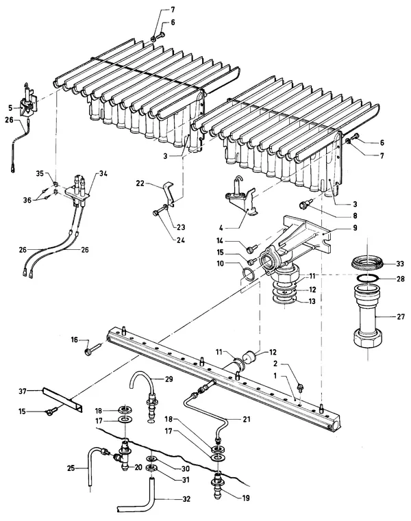 Vue éclatée Vaillant Chaudière VC 240 XE (TTB) : Brûleur