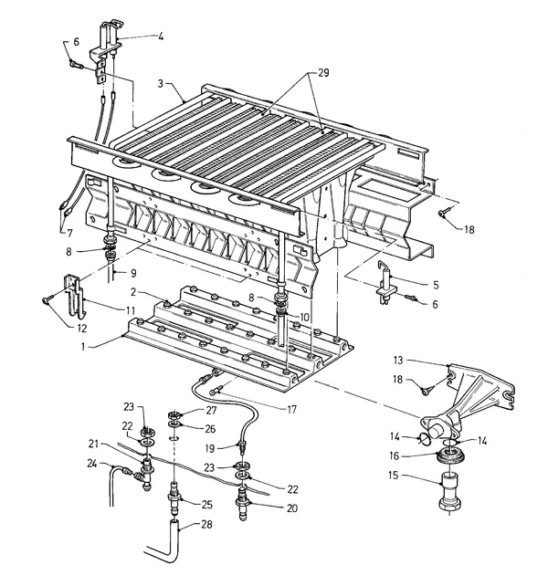 Exploded view Vaillant Cv-ketel Turbo VC 245 E: Brander
