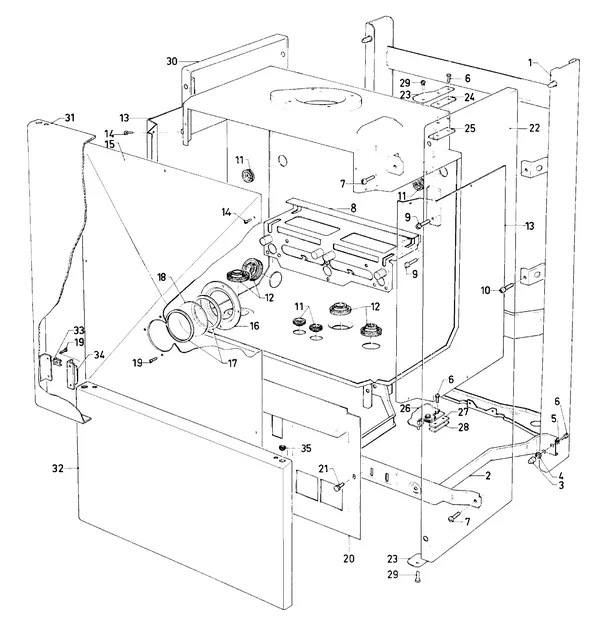 Exploded view Vaillant Cv-ketel Turbo VC 245 E: Manteldelena