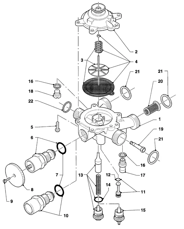 Exploded view Vaillant Cv-ketel Turbo VC 245 E: Watergedeelteb