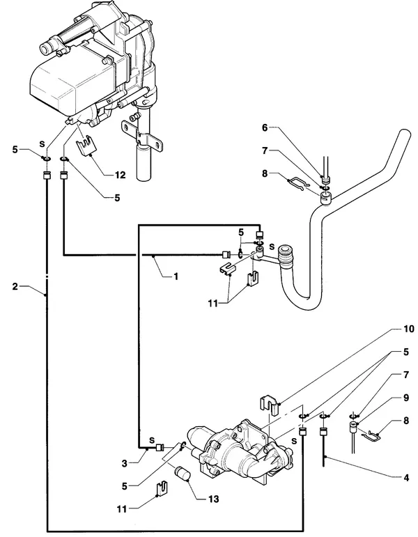 Exploded view Vaillant Cv-ketel VC 254/2 XE: Aansluitdelen stuurleidingen