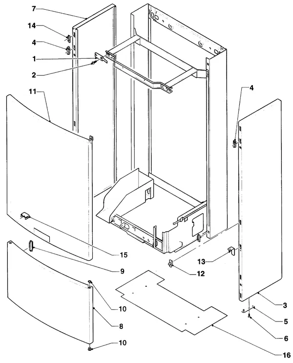 Exploded view Vaillant Cv-ketel VC 254/2 XE: Manteldelen
