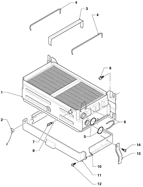 Exploded view Vaillant Cv-ketel VC 254/2 XE: Warmtewisselaar