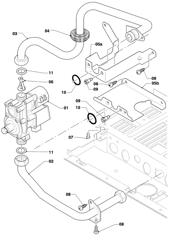 Vue éclatée Vaillant Chaudière VC 254/4-7 R3 : Bloc gaz