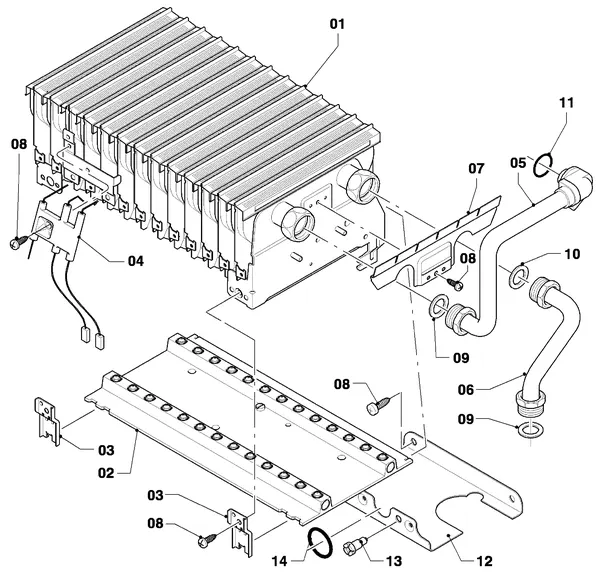 Exploded view Vaillant Cv-ketel Turbo VC 255/4-7 R3: Brander