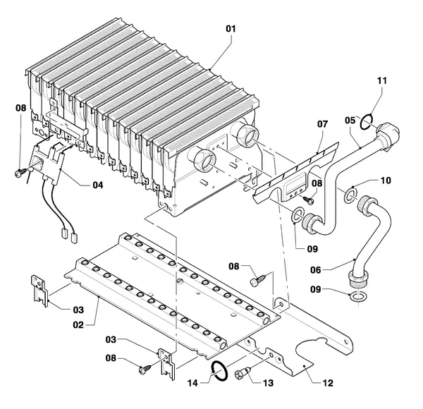 Exploded view Vaillant Cv-ketel Turbo VC 255/4-7: Brander
