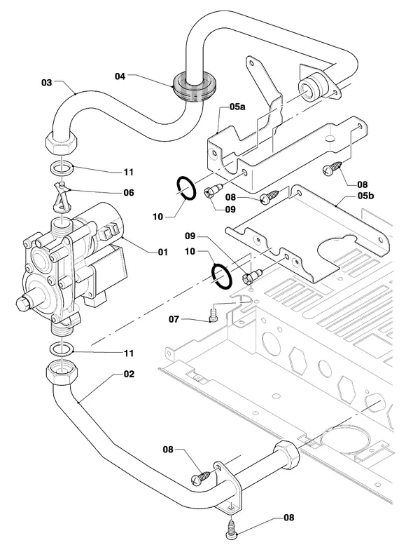 Exploded view Vaillant Cv-ketel Turbo VC 255/4-7: Gasblok