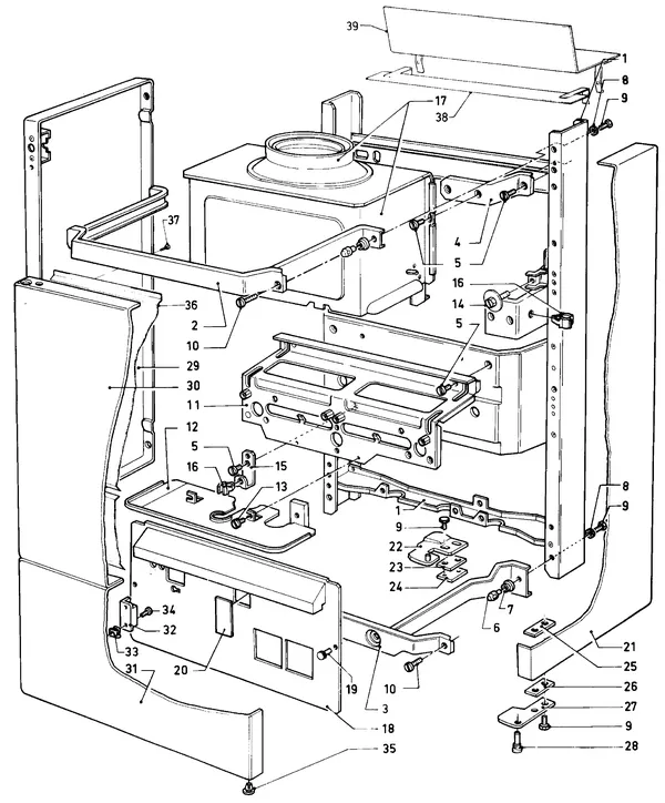 Exploded view Vaillant Cv-ketel VC 280 XE (TTB): Manteldelen