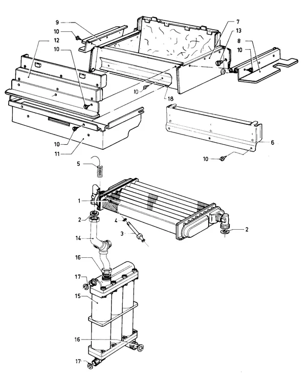 Exploded view Vaillant Cv-ketel Turbo VC 282 E: Warmtewisselaar