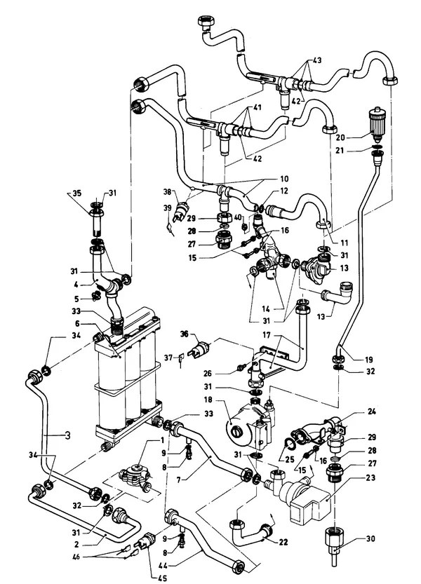 Exploded view Vaillant Combiketel VCW 180 XE (TTB): Aansluitdelena