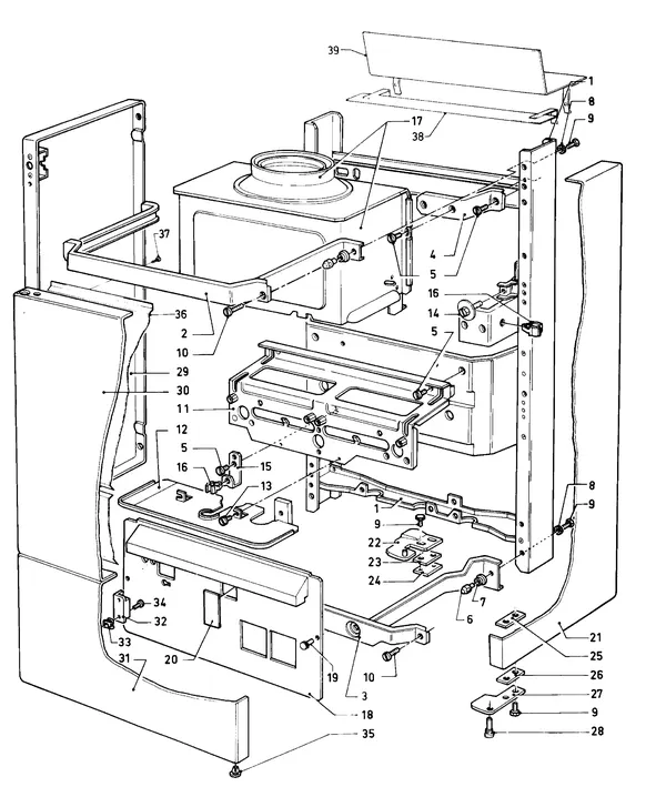 Exploded view Vaillant Combiketel VCW 180 XE (TTB): Manteldelen
