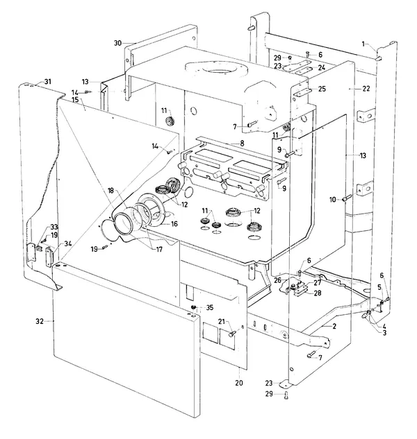 Exploded view Vaillant Combiketel Turbo VCW 182 E: Manteldelen