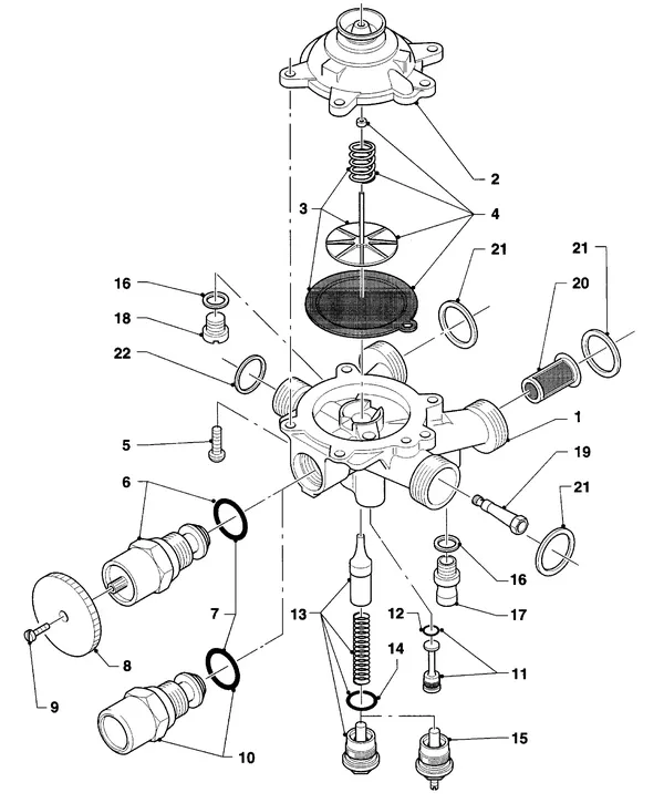 Exploded view Vaillant Combiketel VCW 184 XE (TTB): Watergedeelteb