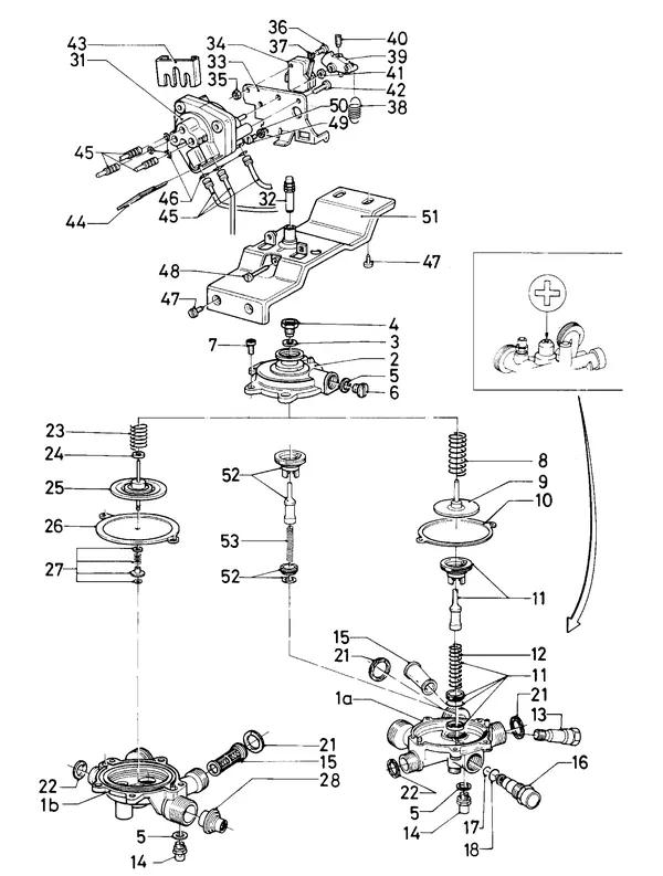 Exploded view Vaillant Combiketel Turbo VCW 185 E: Watergedeeltea