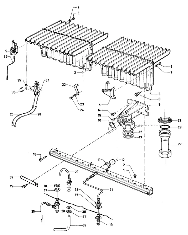 Exploded view Vaillant Combiketel VCW 240 XE (TTB): Brander