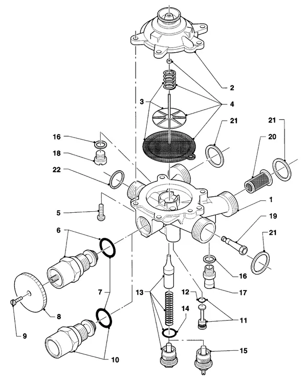 Exploded view Vaillant Combiketel VCW 240 XE (TTB): Watergedeelte vanaf 05 1995