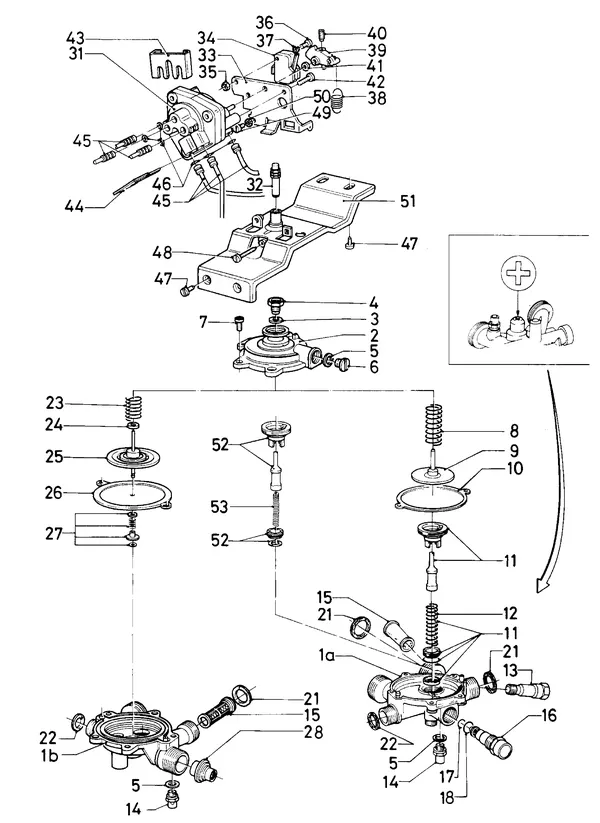 Exploded view Vaillant Combiketel Turbo VCW 242 E: Watergedeelgtea