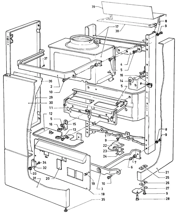Exploded view Vaillant Combiketel Turbo VCW 242 E S028: Manteldelen