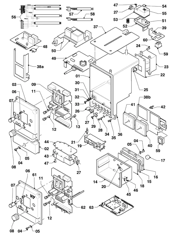 Exploded view Vaillant Combiketel VCW 244 XE (TTB): Schakelkast