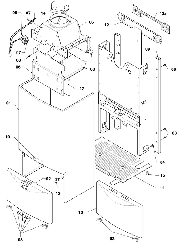 Vue éclatée Vaillant VC-VCW 254/3 : Habillage