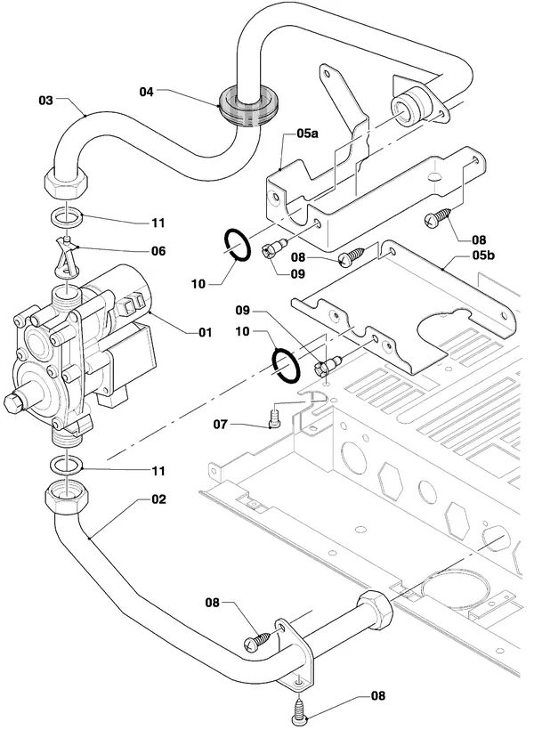 Exploded view Vaillant Combiketel VCW 254/4-7: Gasblok
