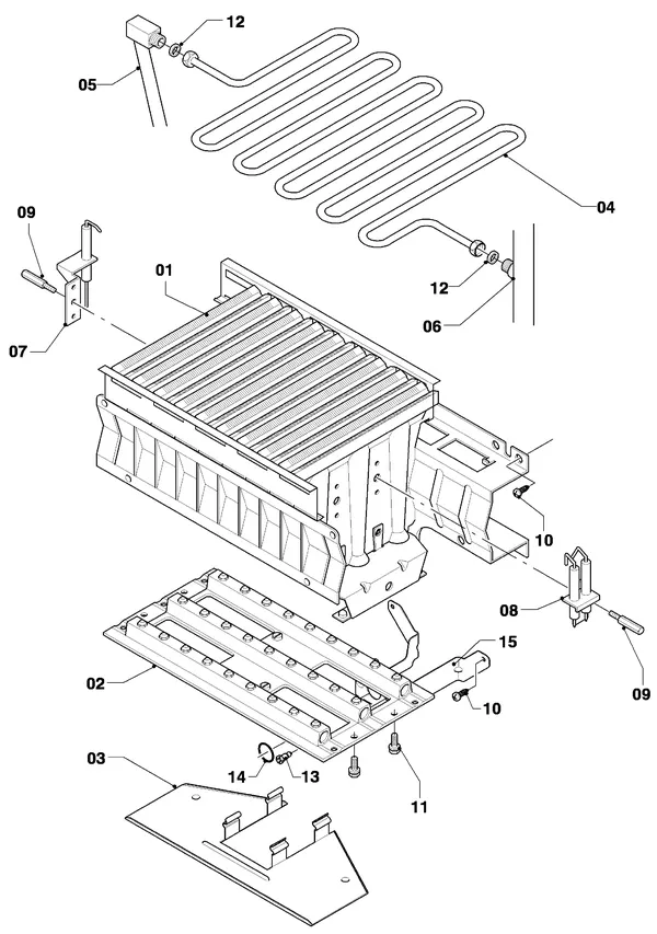 Exploded view Vaillant Combiketel VCW 254/4-7 R3: Brander