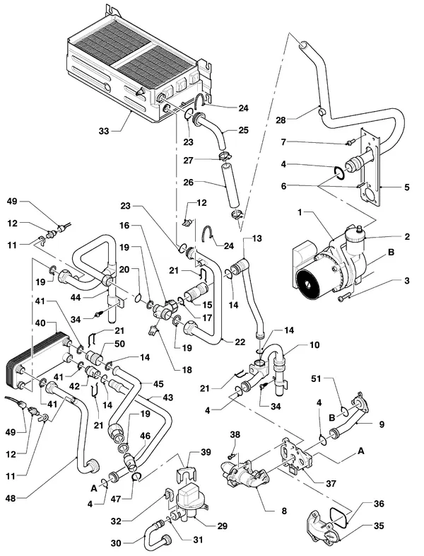 Exploded view Vaillant Combiketel VCW 254 XE: Schakelkast huis