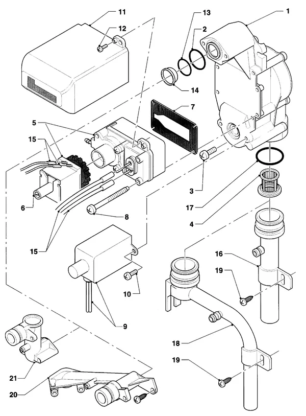 Vue éclatée Vaillant Chaudière mixte Turbo VCW 255/2 E : Échangeur thermique