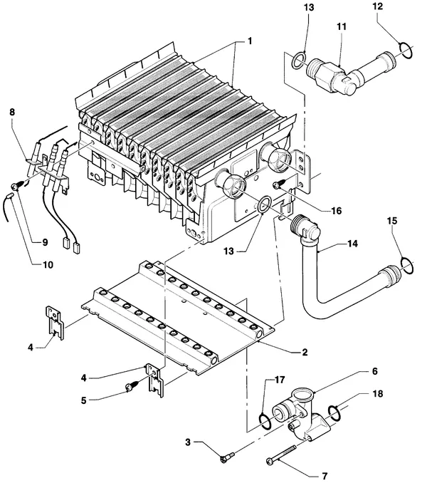 Exploded view Vaillant Combiketel Turbo VCW 255 E: Brander