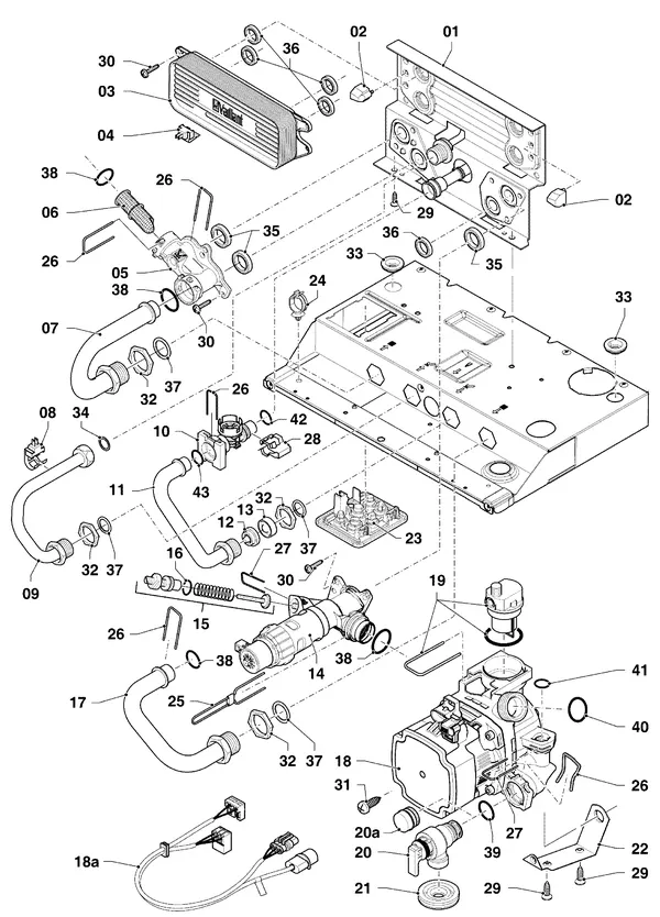 Vue éclatée Vaillant ecoTEC plus VHR 25-30/5-5 R4 : Pièces hydrauliques – hydrobloc