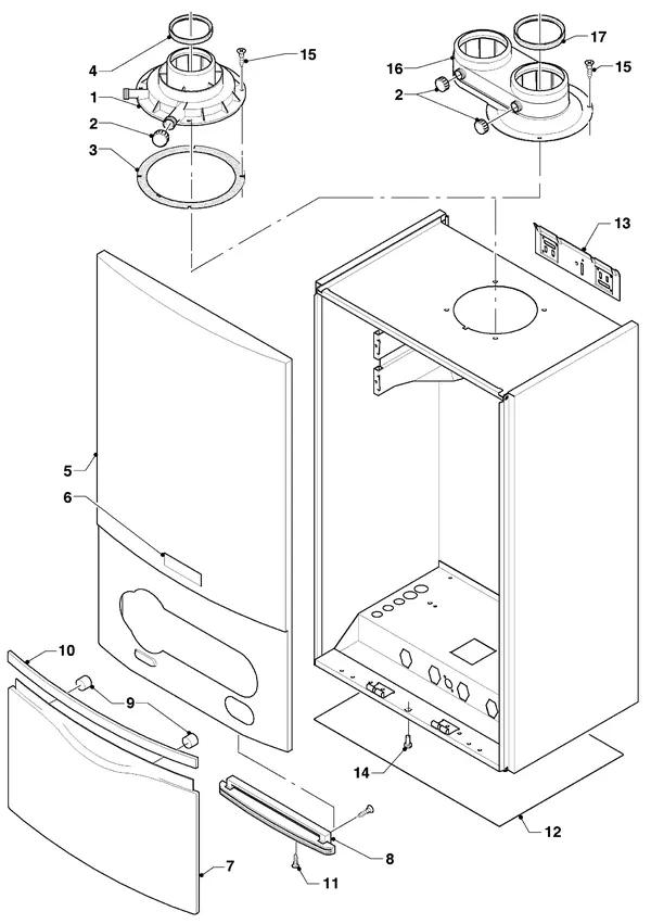 Exploded view Vaillant hrSOLIDE plus VHR 34/3-5 R3: Manteldelen