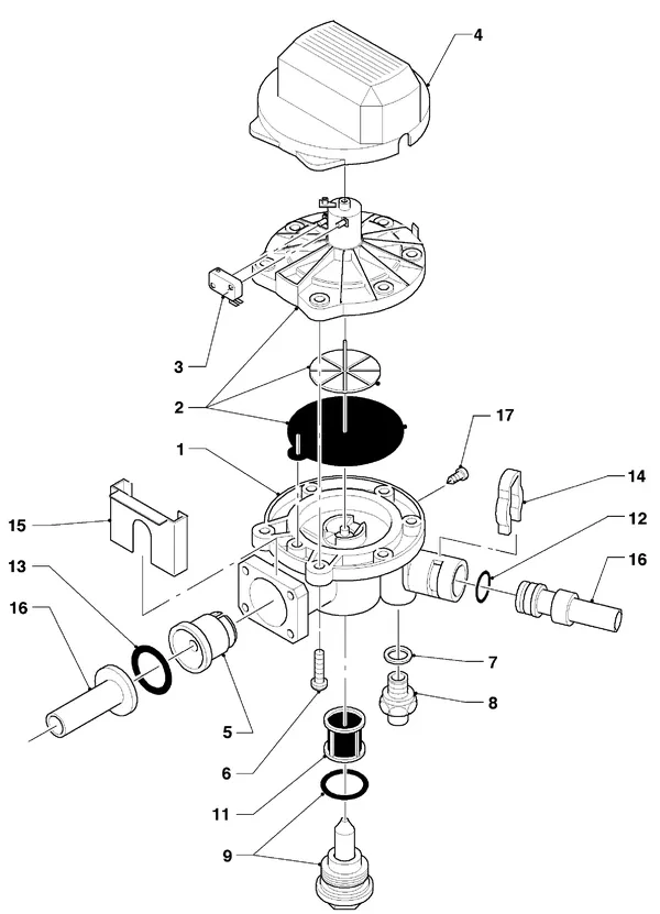 Exploded view Vaillant HR Comfort VU-VUW 18-22/6 E: Watergedeelte
