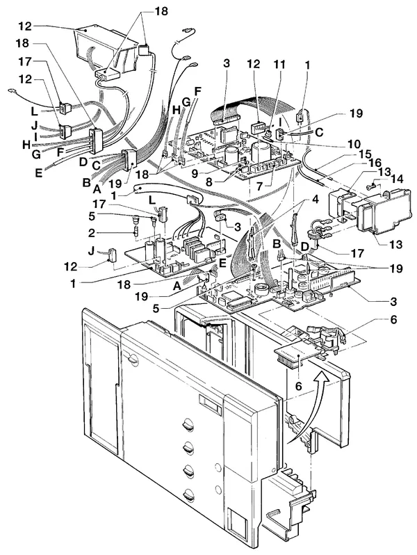 Vue éclatée Vaillant HR Comfort VU-VUW 23/6 E : Boîtier électrique – cartes électroniques