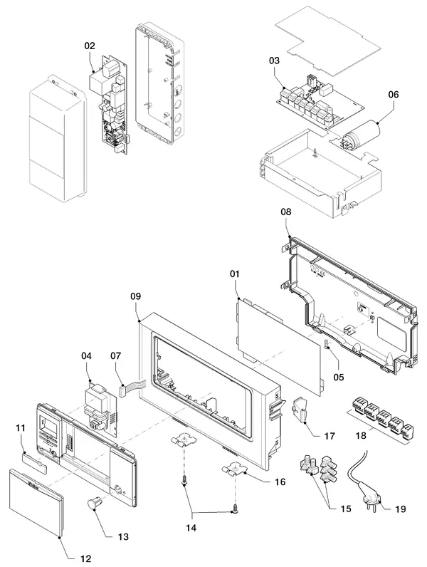 Vue éclatée Vaillant Hybrid Brine Split VWS 36/4 230V : Boîtier électrique