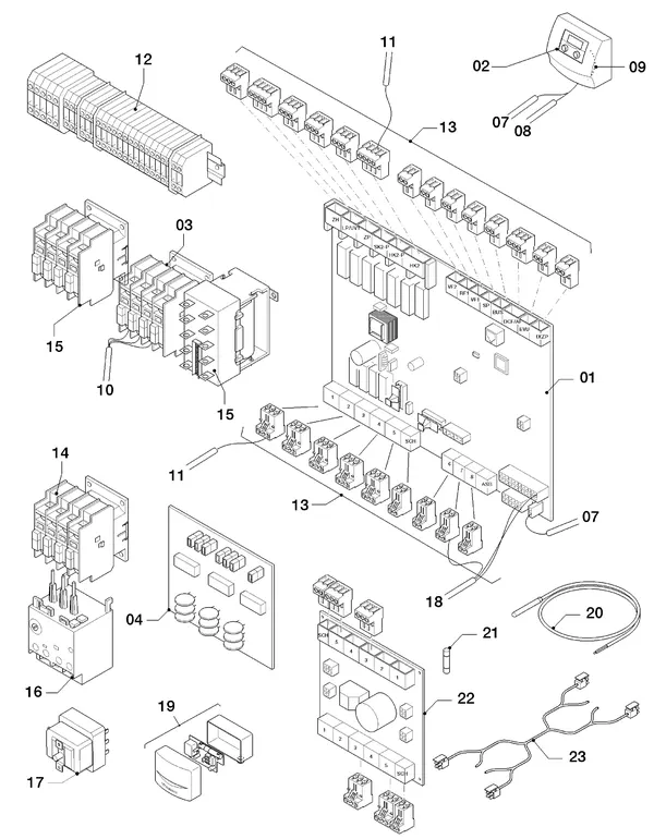Vue éclatée Vaillant geoTHERM VWS 171/3 : Boîtier électrique