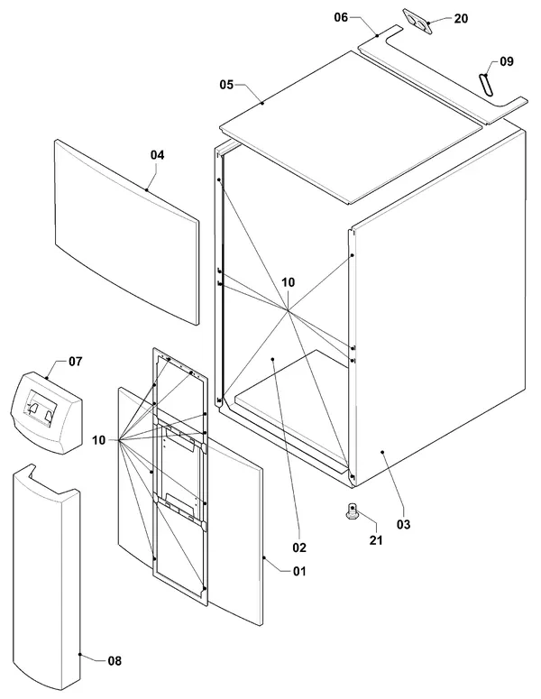Exploded view Vaillant geoTHERM VWS 220/3: Manteldelen