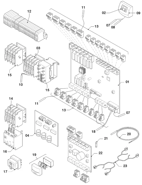 Vue éclatée Vaillant geoTHERM VWS 300/3 : Boîtier électrique