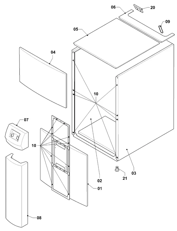 Vue éclatée Vaillant geoTHERM VWS 460/3 : Habillage