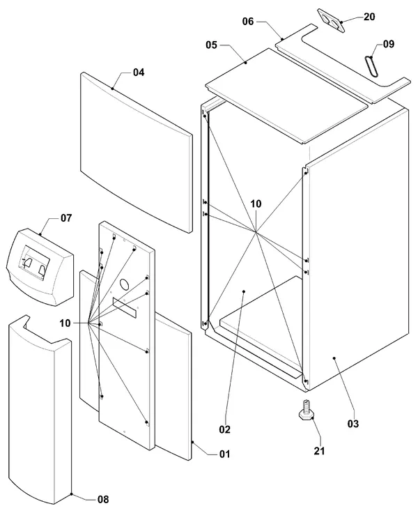 Exploded view Vaillant geoTHERM VWS 64/3: Manteldelen