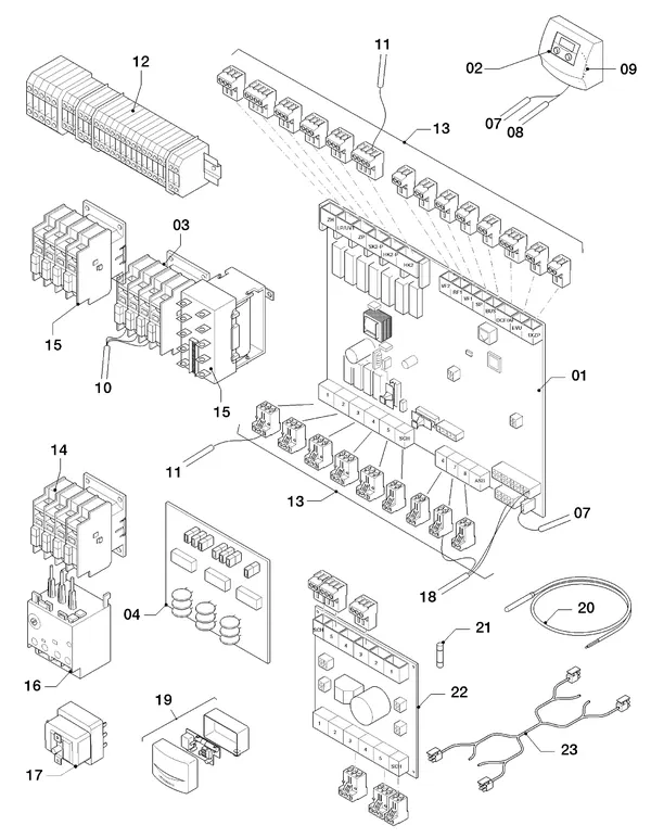 Vue éclatée Vaillant geoTHERM VWW 220/2 : Boîtier électrique