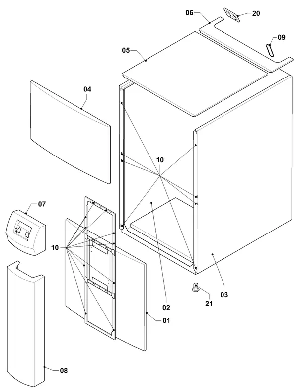 Exploded view Vaillant geoTHERM VWW 300/2: Manteldelen