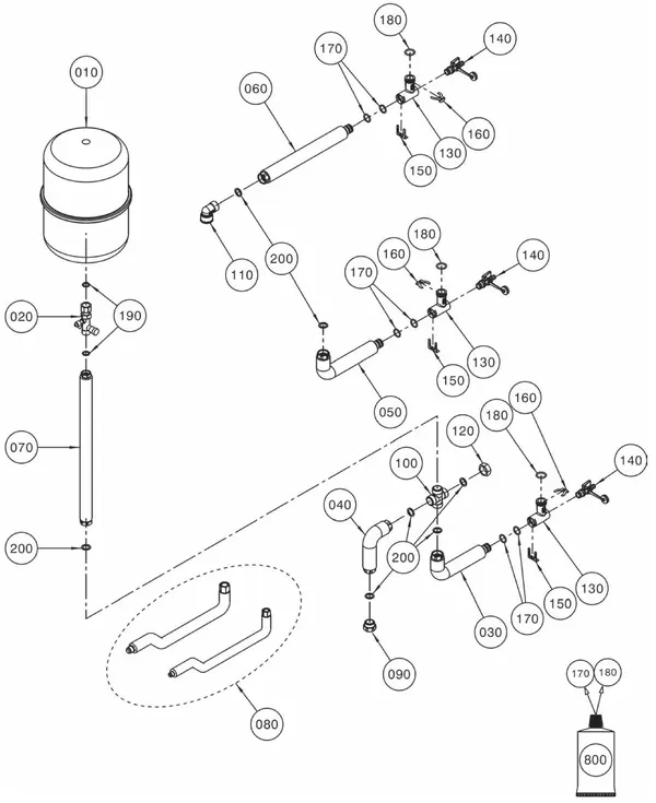 Vue éclatée Wolf CHC split 200 : Hydraulique